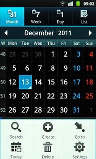 Press Settings.Follow the instructions on the display to select the required settings for the calendar.