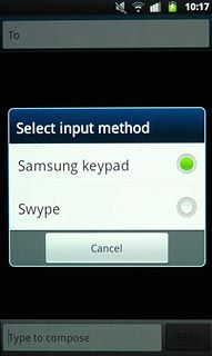 Press Samsung keypad or Swype.
