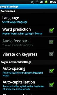 When the box next to the menu item is ticked (V), the function is turned on.
