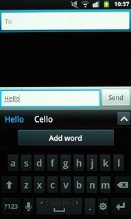 Press the required word to insert it.