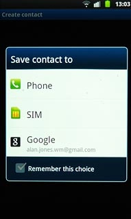 Press Phone, SIM or the required email account.