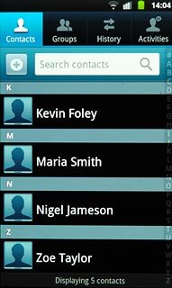 Press the required contact.