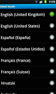 Press the required language.