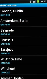 Press the required time zone.