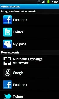 Press the required social network or the required email account.