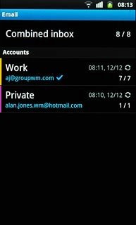 Press the required email account.