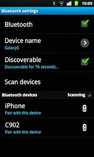 Press the required Bluetooth device.