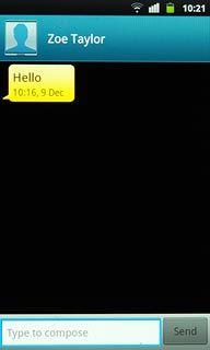 Press and hold the required text message until a pop-up menu is displayed.