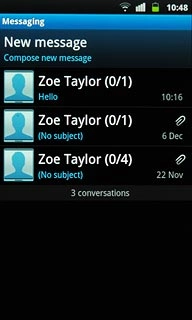 Press the required sender.