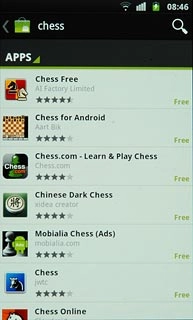 Press the required application.