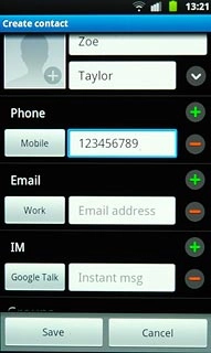 Press the field next to the phone number.