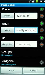 Press the field next to the email address.