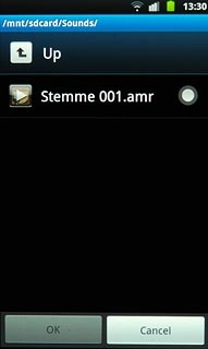 Once you've found a ring tone you like, press the field next the required sound to select it.