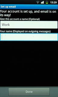 Press the field below Your name (Displayed on outgoing messages) and key in the required sender name.