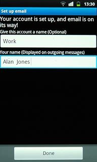 Press Done.Wait while your phone retrieves new email messages.