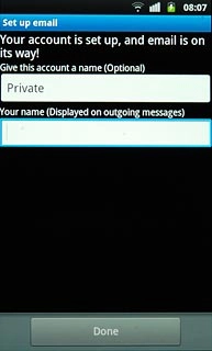 Press the field below Your name (Displayed on outgoing messages) and key in the required sender name.