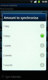 Press the required setting.