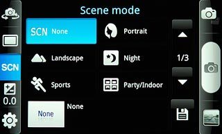 Press the required setting.