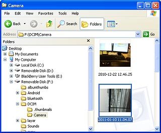 Highlight the required picture or the required video clip and move or copy it to your computer.