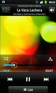To fast forward or rewind the current audio file:Press and hold arrow right or arrow left.