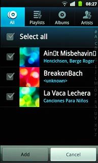 Press the required audio files to tick them.