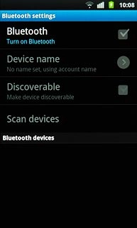 Press Bluetooth to turn on Bluetooth.