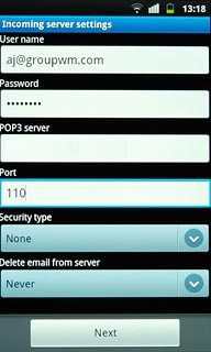 Press the field below Port and key in 110