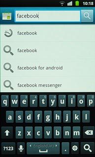 Key in Facebook and press the search icon.