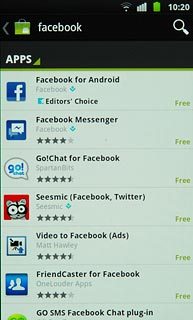 Press Facebook for Android.