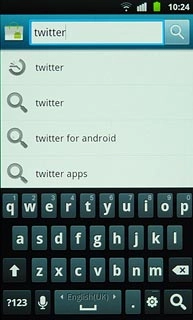 Key in Twitter and press the search icon.
