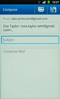Press Subject.Key in a subject for the email message.