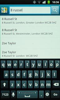 Key in the required destination.Results matching what you key in are displayed.Press the required destination.