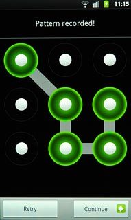 Press Continue.Repeat the selected phone lock code to confirm.