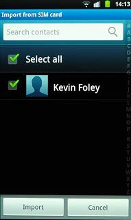 When the box next to a contact is ticked (V), the contact is selected.