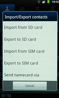 Press Export to SIM card.