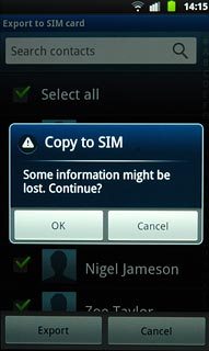 Press OK to confirm.