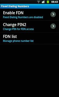 Press Enable FDN or Disable FDN (depending on the current setting).