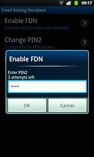 Key in your PIN2 and press OK.