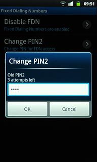 Key in your current PIN2 and press OK.