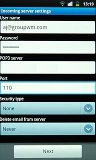 Press the drop down list below Delete email from server.