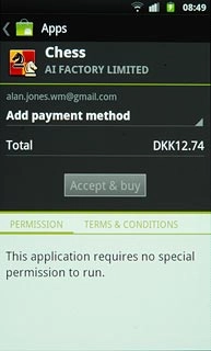 Press Accept & buy.Follow the instructions on the display to download and install the application.