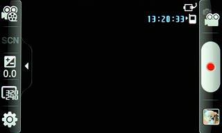If the video recorder is turned on:Press the video recorder icon in the top right corner of the display.