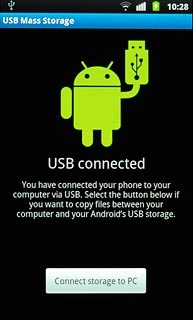 Press Connect storage to PC.