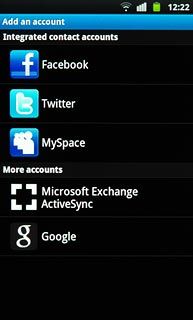 Press Microsoft Exchange ActiveSync.