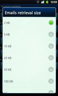 Press the required setting.