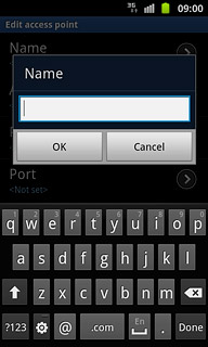Key in Vodafone Internet and press OK.