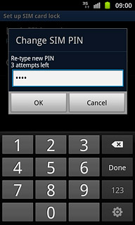 Key in the new PIN again and press OK.