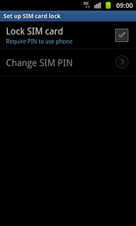 Press Lock SIM card to turn use of PIN on or off.