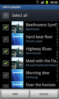 When the box next to an audio file is ticked (V), it's selected.