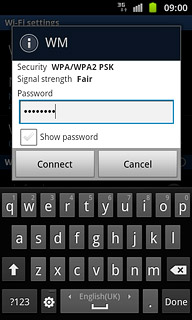 Follow the instructions on the display to select security settings, if required.Press Connect.